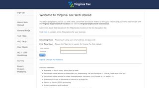 
                            6. Welcome to Virginia Tax Web Upload
