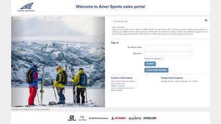 
                            2. Welkom bij de Amer Sports sales portal