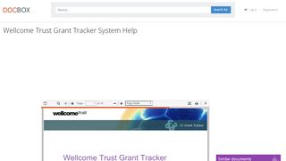 
                            9. Wellcome Trust Grant Tracker System Help - PDF