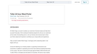 
                            9. Wells Fargo hiring Teller 24 hour West Portal in San Francisco, CA ...
