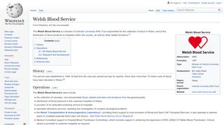 
                            4. Welsh Blood Service - Wikipedia