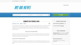 
                            1. Wendy's Pay Stubs & W2s | My HR News