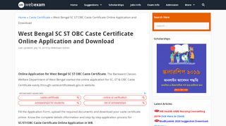 
                            3. West Bengal SC ST OBC Caste Certificate Online Application ...