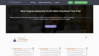 
                            5. West Virginia University ALEKS Math Placement Test Prep - Math Help