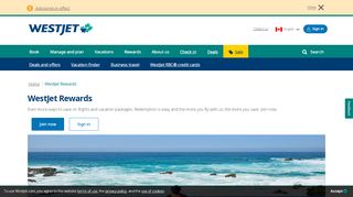 
                            8. WestJet Rewards program, account sign in | WestJet ...