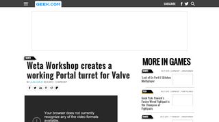 
                            3. Weta Workshop creates a working Portal turret for Valve - Geek.com