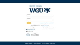 
                            9. WGU Student Portal - Login