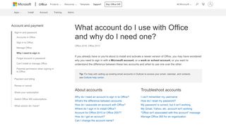 
                            6. What account do I use with Office and why do I need one?