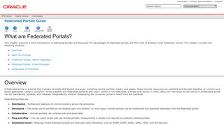 
                            7. What are Federated Portals? - Oracle Docs