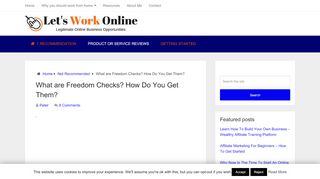 
                            2. What are Freedom Checks? How Do You Get Them? - Lets ...