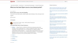 
                            5. What are the best Open source Java based portal? - Quora