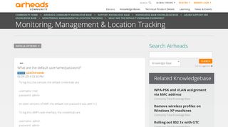 
                            2. What are the default username/password? - Airheads Community