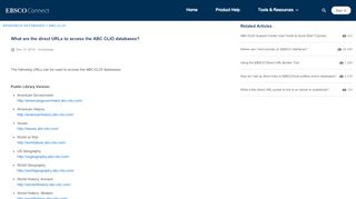 
                            4. What are the direct URLs to access the ABC CLIO databases ...