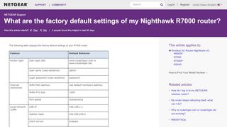 
                            3. What are the factory default settings of my Nighthawk ...
