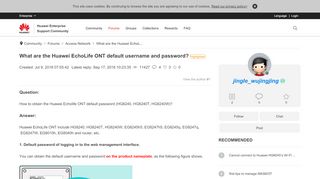 
                            6. What are the Huawei EchoLife ONT default …