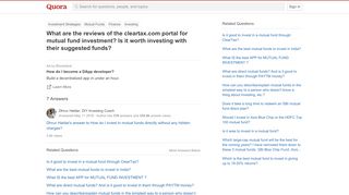 
                            8. What are the reviews of the cleartax.com portal for mutual ...