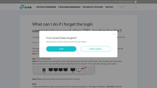 
                            8. What can I do if I forget the login username/password of my DSL ...