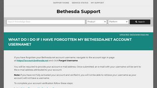 
                            4. What do I do if I have forgotten my Bethesda.net account ...