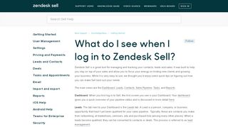 
                            6. What do I see when I log in to Zendesk Sell? – Base Support