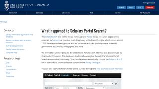 
                            5. What happened to Scholars Portal Search? | University of Toronto ...