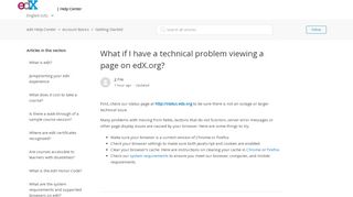 
                            4. What if I have a technical problem viewing a page on edX.org ...