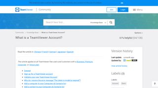 
                            1. What is a TeamViewer Account? - TeamViewer Community