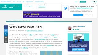 
                            1. What is Active Server Page (ASP)? - Definition from WhatIs.com