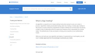 
                            6. What is Algo trading? - support.zerodha.com