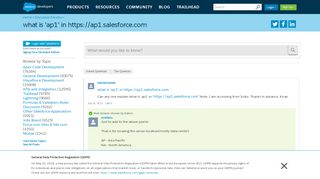 
                            3. what is 'ap1' in https://ap1.salesforce.com - Salesforce ...
