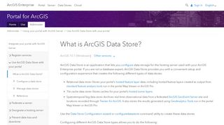 
                            2. What is ArcGIS Data Store?—Portal for ArcGIS (10.7 and 10.7.1 ...