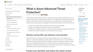 
                            5. What is Azure Advanced Threat Protection (Azure ATP)? | Microsoft Docs