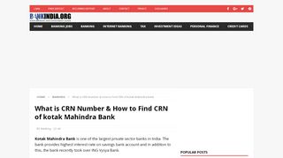 
                            7. What is CRN Number & How to Find CRN of kotak Mahindra Bank