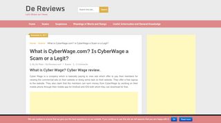
                            1. What is CyberWage.com? Is CyberWage a Scam …