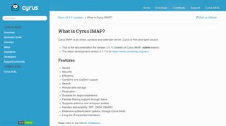 
                            1. What is Cyrus IMAP? — Cyrus IMAP 3.0.11 (stable) documentation