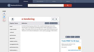 
                            2. What is e-tendering? definition and meaning - BusinessDictionary.com