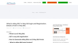 
                            3. What is eWay Bill login System? - actouch.com