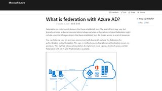
                            1. What is federation with Azure AD? | Microsoft Docs