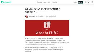 
                            7. What is Fiffo? (F-CRYPT ONLINE TRADING ) — Steemit