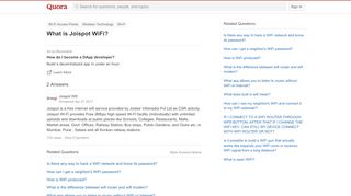 
                            9. What is Joispot WiFi? - Quora