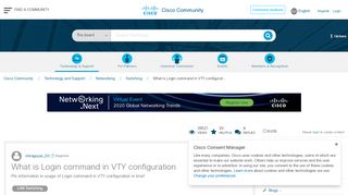 
                            3. What is Login command in VTY configurat... - Cisco Community