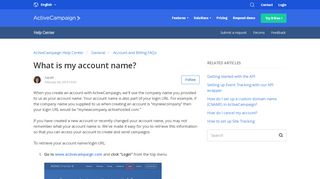 
                            5. What is my account name? – ActiveCampaign Help Center