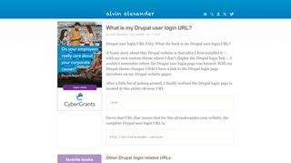 
                            4. What is my Drupal user login URL? | alvinalexander.com