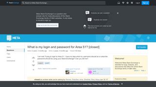 
                            2. What is my login and password for Area 51? - Meta Stack ...