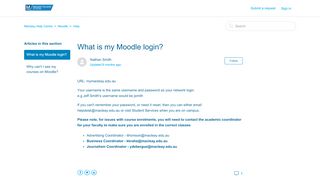 
                            1. What is my Moodle login? – Macleay Help Centre