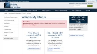 
                            2. What is My Status | Department of Education - Maine.gov