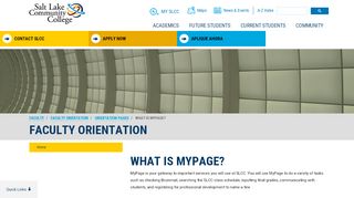 
                            5. What is MyPage? | SLCC