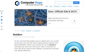 
                            8. What is NickServ? - computerhope.com