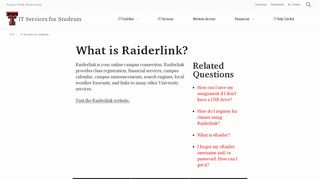 
                            8. What is Raiderlink? | IT Services for Students | TTU