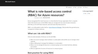 
                            1. What is role-based access control (RBAC) for Azure resources ...