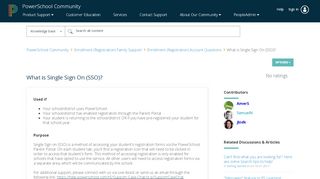 
                            9. What is Single Sign On (SSO)? - PowerSchool Community